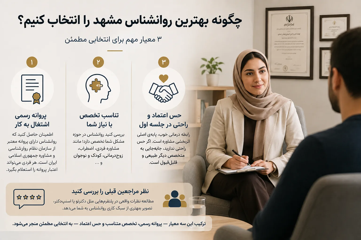 روانشناس خوب در مشهد: چطور تشخیص بدهیم؟
